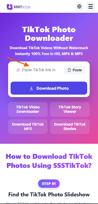 Copy TikTok Photo Link